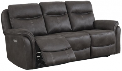 Product photograph of Claremont Grey Fabric 3 Seater Recliner Sofa from Choice Furniture Superstore