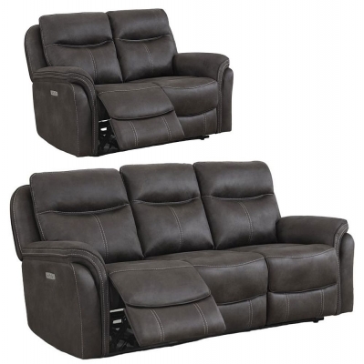 Product photograph of Claremont Grey Fabric 3 2 Recliner Sofa Suite from Choice Furniture Superstore