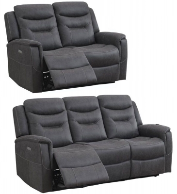 Product photograph of Harrogate Grey Fabric 3 2 Recliner Sofa Suite from Choice Furniture Superstore