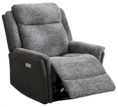 Product photograph of Treyton Fusion Grey Fabric Recliner Armchair from Choice Furniture Superstore