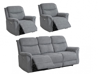 Product photograph of Faringdon Grey Fabric 3 1 1 Recliner Sofa Suite from Choice Furniture Superstore