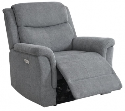 Product photograph of Faringdon Grey Fabric Recliner Armchair from Choice Furniture Superstore