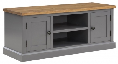 Product photograph of Glenmore Rustic Pine Large Tv Unit 120cm W With Storage For Television Upto 50inch Plasma from Choice Furniture Superstore