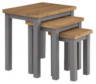 Product photograph of Glenmore Rustic Pine Nest Of 3 Tables from Choice Furniture Superstore