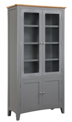 Product photograph of Rossmore Grey Painted High Display Unit With 2 Doors from Choice Furniture Superstore