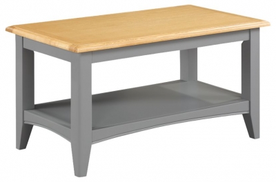 Product photograph of Rossmore Grey Painted Small Coffee Table With Shelf from Choice Furniture Superstore