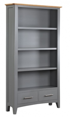 Product photograph of Rossmore Grey Painted Tall Bookcase 100cm from Choice Furniture Superstore