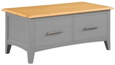 Product photograph of Rossmore Grey Painted Coffee Table With 2 Drawer from Choice Furniture Superstore