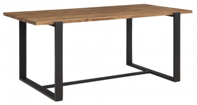 Product photograph of Pembroke Rustic Pine Dining Table 150cm Seats 6 Diners Rectangular Top With Black Metal Legs from Choice Furniture Superstore