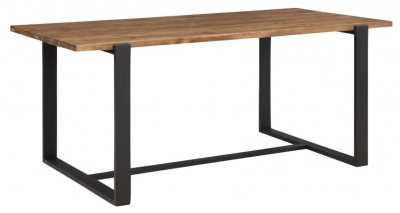 Product photograph of Pembroke Rustic Pine Dining Table 180cm Seats 8 Diners Rectangular Top With Black Metal Legs from Choice Furniture Superstore