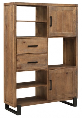 Product photograph of Pembroke Rustic Pine Medium Display Unit With Black Metal Legs from Choice Furniture Superstore