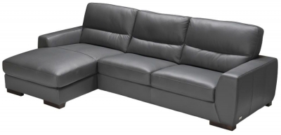 Product photograph of Nuova Grey Moon 3 Seater Sofa With Left Hand Facing Corner Chaise Leather from Choice Furniture Superstore