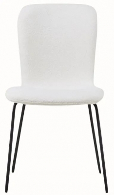 Oliver Dining Chair, Velvet Fabric Upholstered with Black Metal Legs (Set of 4)