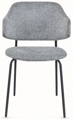 Blake Dining Chair, Velvet Fabric Upholstered with Black Metal Legs (Set of 4)