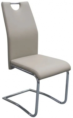 Product photograph of Clearance - Claren Khaki Faux Leather Dining Chair Sold In Pairs - Fss12559 from Choice Furniture Superstore