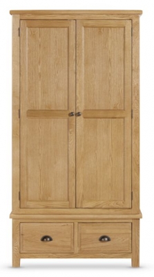 Product photograph of Lugano Oak 2 Door 2 Drawer Double Wardrobe from Choice Furniture Superstore