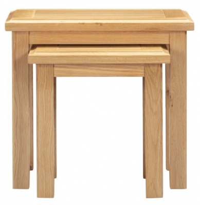 Product photograph of Lugano Oak 2 Nest Of Tables from Choice Furniture Superstore
