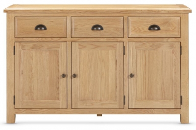 Product photograph of Lugano Oak 3 Door Sideboard from Choice Furniture Superstore