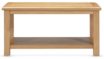 Product photograph of Lugano Oak Coffee Table With Shelf from Choice Furniture Superstore