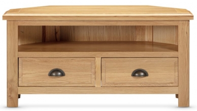 Product photograph of Lugano Oak Corner Tv Unit from Choice Furniture Superstore