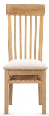 Product photograph of Lugano Oak Slatted Dining Chair Sold In Pairs from Choice Furniture Superstore