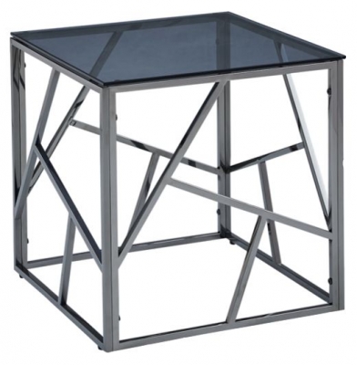 Product photograph of Cortez Smoked Glass End Table from Choice Furniture Superstore