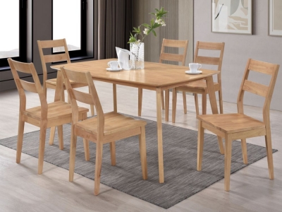 Product photograph of Lexington Light Oak 6 Seater Dining Set With 6 Chairs from Choice Furniture Superstore