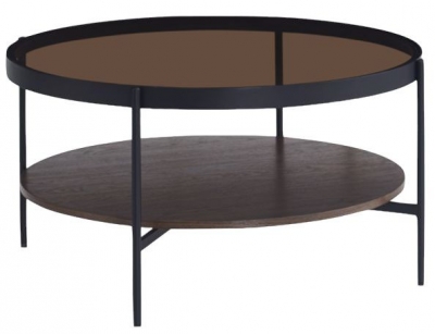 Product photograph of Soho Walnut Round Coffee Table - 80cm from Choice Furniture Superstore