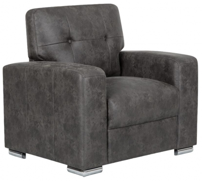 Hampton Fabric Armchair Comes In Dark Grey And Taupe