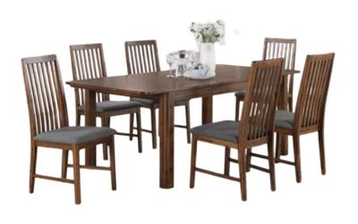 Monterey Acacia Wood Dining Set 160cm Rectangular Top 6 Chairs