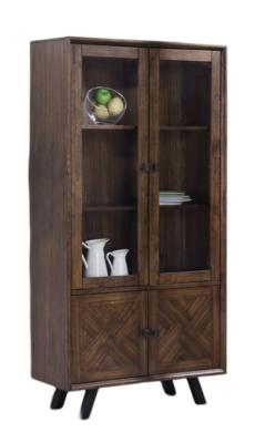 Nevada Parquet Style Wooden 2 Door Display Cabinet