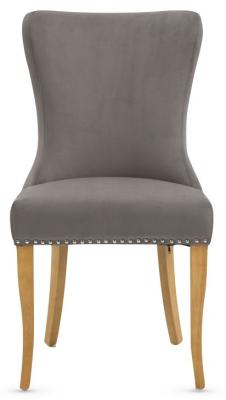 Product photograph of Set Of 2 Ashley Grey Fabric Dining Chair With Oak Legs from Choice Furniture Superstore