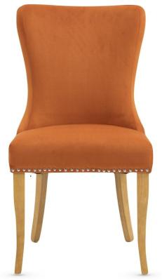 Product photograph of Set Of 2 Ashley Orange Fabric Dining Chair With Oak Legs from Choice Furniture Superstore