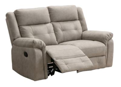 Berkeley Light Grey Leather Look Fabric 2 Seater Recliner Sofa