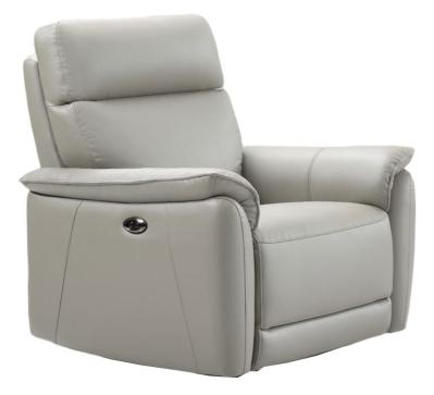 Product photograph of Carlton Light Grey Leather Electric Recliner Armchair from Choice Furniture Superstore