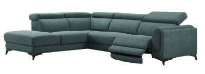 Cordova Green Fabric Electric Recliner Lhf Corner Sofa Suite