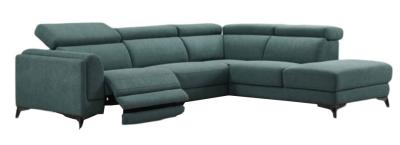 Product photograph of Cordova Green Fabric Electric Recliner Rhf Corner Sofa Suite from Choice Furniture Superstore