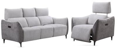 Hampshire Grey Fusion Fabric Electric Recliner 311 Seater Sofa Suite