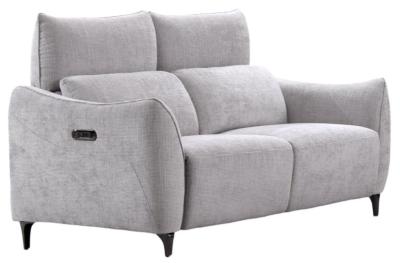 Hampshire Light Grey Fabric Electric Recliner 2 Seater Sofa