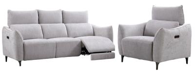 Hampshire Light Grey Fabric Electric Recliner 311 Seater Sofa Suite