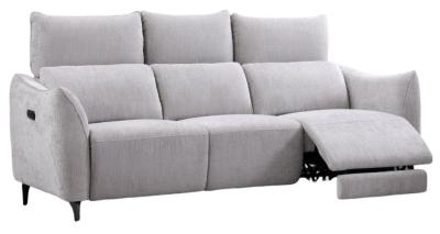 Hampshire Light Grey Fabric Electric Recliner 3 Seater Sofa