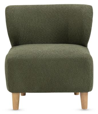 Josie Green Fabric Armless Accent Chair