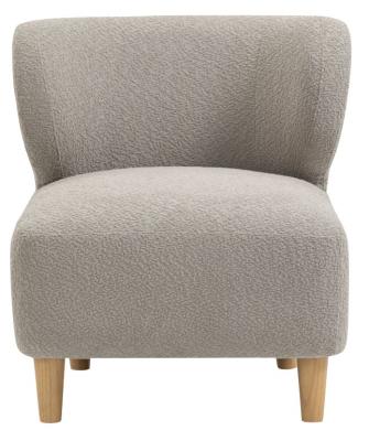 Josie Grey Fabric Armless Accent Chair