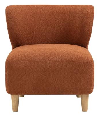 Josie Orange Fabric Armless Accent Chair