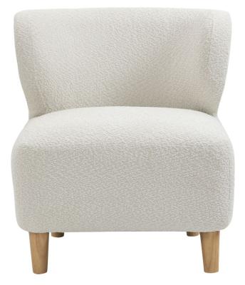 Josie White Fabric Armless Accent Chair