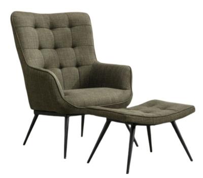 Katelyn Green Fabric Accent Armchair With Footstool