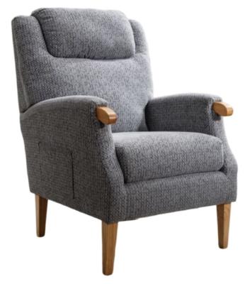 Lisbon Steel Blue Fabric Fireside Armchair