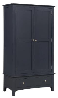 Luciana Black 2 Door 1 Drawer Double Wardrobe