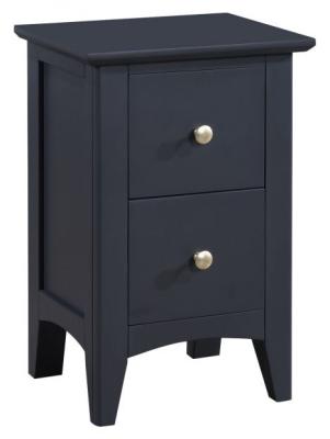 Luciana Black 2 Drawer Narrow Bedside Cabinet