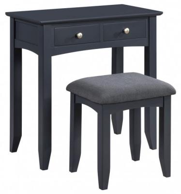 Luciana Black 2 Drawer Dressing Table And Stool